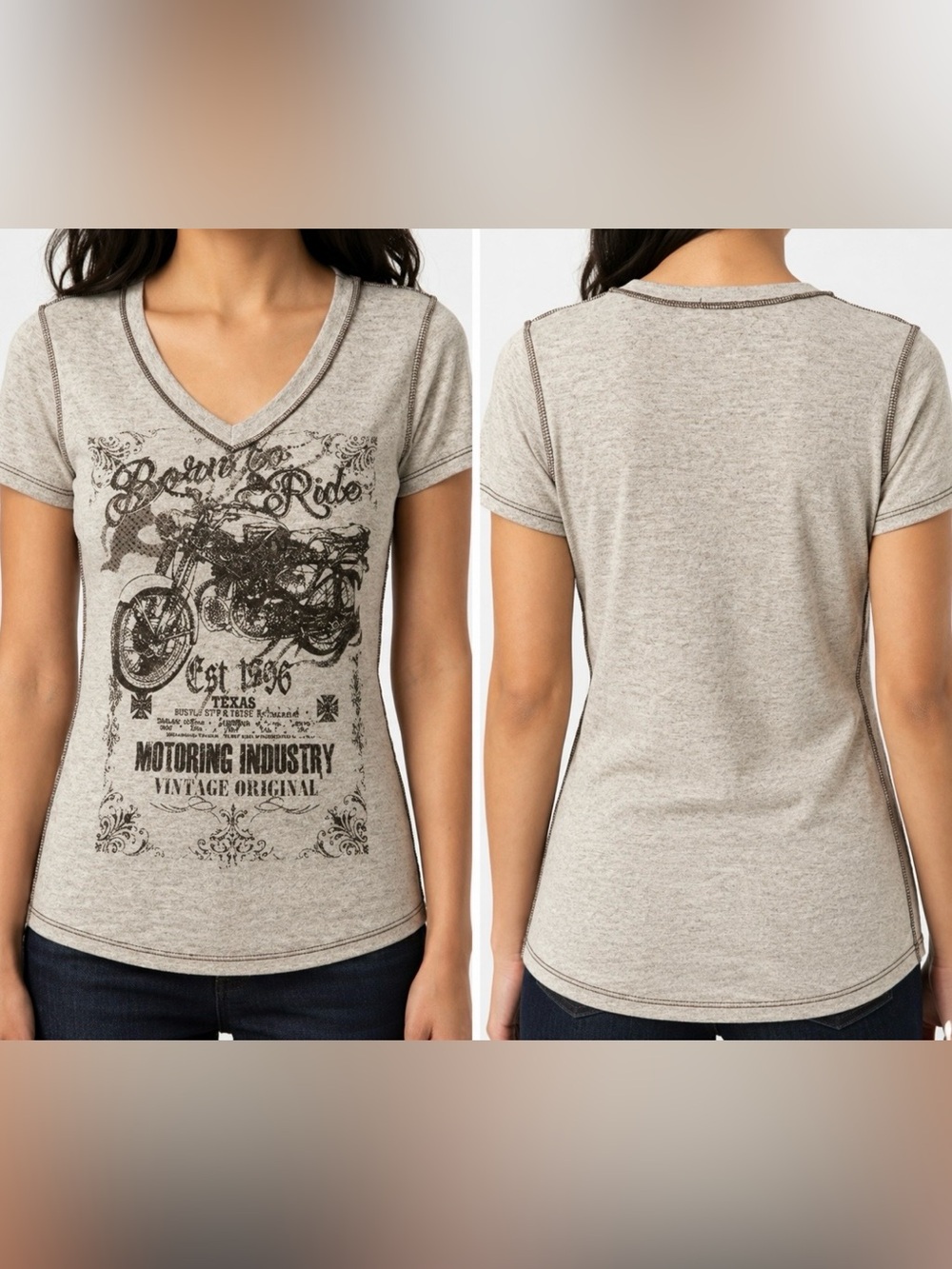 VOCAL Cream Tee with Black Fleur-de-Lis Graphic